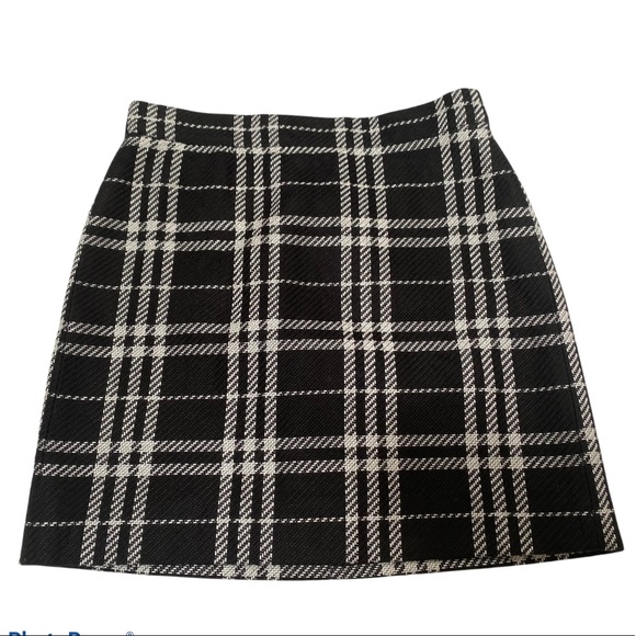 J Crew Factory black and white large check skirt - Picture 2 of 7
